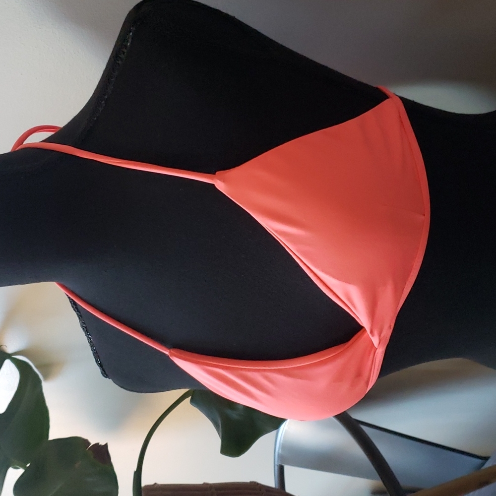 Neon pink bikini top